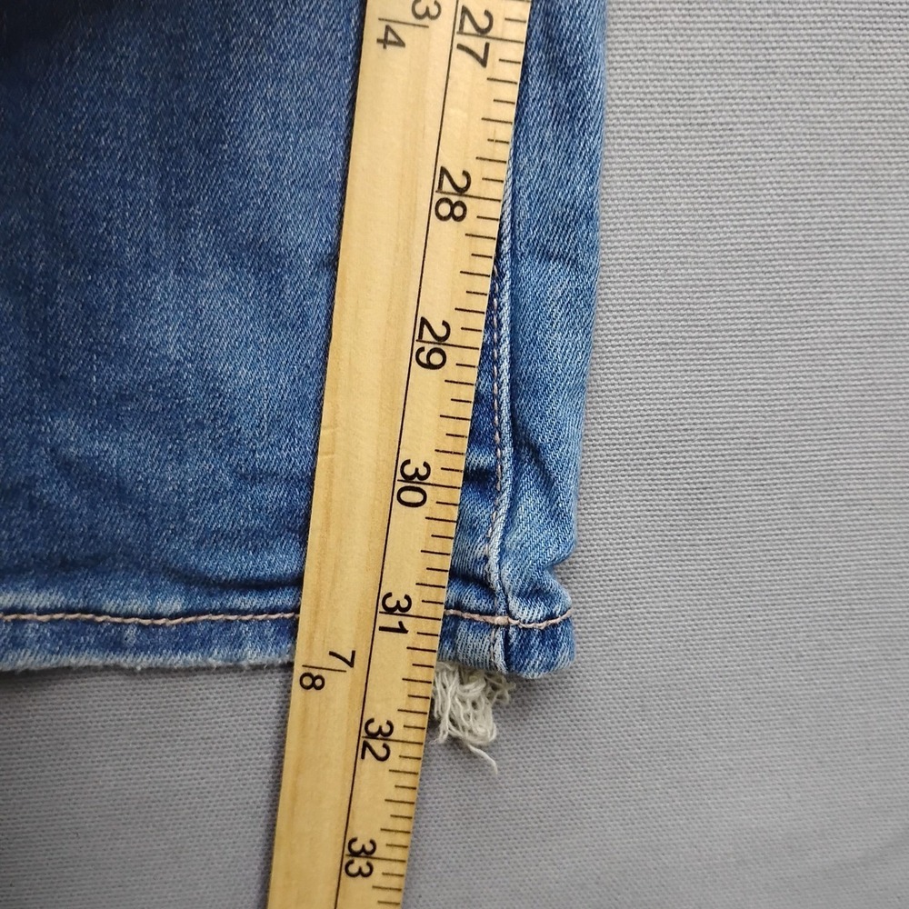 American Eagle Curvy Super High-Rise Flare Jeans Distressed Blue Size 12 Regular - Picture 9 of 11